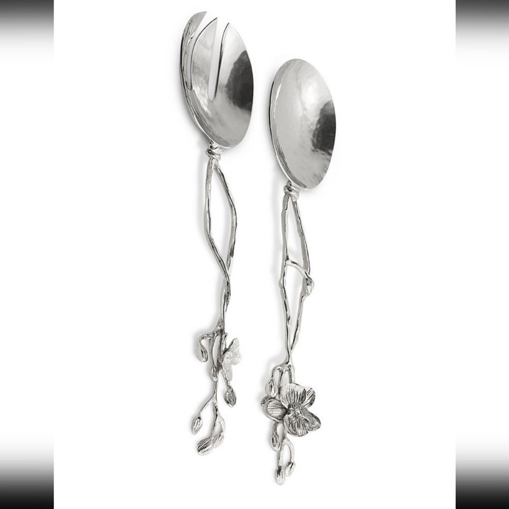 Michael Aram White Orchid Server Set NIB - Picture 3 of 3